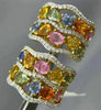 LARGE 10.39CT DIAMOND & MULTI GEM 14KT YELLOW GOLD MULTI SHAPE CLIP ON EARRINGS