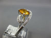 1.37CT DIAMOND & AAA CITRINE 14KT WHITE GOLD CUSHION & ROUND LOVE KNOT FUN RING