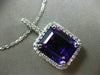 ESTATE LARGE 7.04CT DIAMOND & AMETHYST 14KT WHITE GOLD FILIGREE FLOATING PENDANT