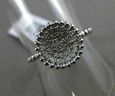 ESTATE .23CT ROUND DIAMOND 14K WHITE GOLD 3D BEAD CIRCLE MILGRAIN PAVE ROPE RING