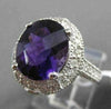 ESTATE LARGE 5.22CT DIAMOND & AAA AMETHYST 14KT WHITE GOLD 3D OVAL FILIGREE RING