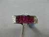 ESTATE 1.82CT DIAMOND & AAA RUBY 18KT WHITE GOLD 3D MULTI SHAPE PYRAMID RING