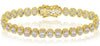 LARGE 2.45CT DIAMOND 14KT YELLOW GOLD 3D ROUND & BAGUETTE OVAL & SQUARE BRACELET