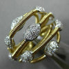 ESTATE LARGE .78CT DIAMOND 18KT 2 TONE GOLD 3D PAVE OVAL CRISS CROSS SNAKE RING