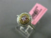 ESTATE GIA .43CT DIAMOND 18K TRI COLOR GOLD DOUBLE HALO FILIGREE ENGAGEMENT RING