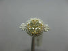 ESTATE WIDE .85CT WHITE & FANCY YELLOW DIAMOND 14K YELLOW GOLD HALO CLUSTER RING