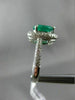 2.14CT DIAMOND & AAA EMERALD 14KT WHITE GOLD 3D HALO PEAR SHAPE ENGAGEMENT RING
