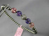 ESTATE .60CT DIAMOND AMETHYST & PINK QUARTZ 14KT BLACK GOLD 3D BANGLE BRACELET