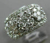 ESTATE WIDE 1.36CT DIAMOND 18KT WHITE GOLD FLOWER PAST PRESENT FUTURE LOVE RING