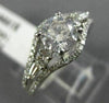 GIA CERTIFIED 1.25CT ROUND & BAGUETTE DIAMOND 14K WHITE GOLD 3D ENGAGEMENT RING