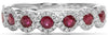 .72CT DIAMOND & AAA RUBY 14K WHITE GOLD 3D ROUND SEMI ETERNITY ANNIVERSARY RING
