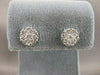ESTATE .93CTW DIAMOND FLOWER CLUSTER 14K WHITE GOLD EARRINGS F/G VVS/VS #10320