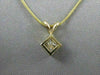 ESTATE .53CT PRINCESS DIAMOND SOLITAIRE 14K GOLD HANGING PENDANT FANCY 16" #5251