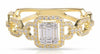 ESTATE .35CT DIAMOND 14KT YELLOW GOLD 3D ROUND & BAGUETTE CLUSTER INVISIBLE RING