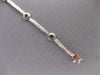 2.30CT DIAMOND & AAA EMERALD 14KT WHITE GOLD 3D ROUND BEZEL LOVE TENNIS BRACELET