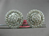 ESTATE LARGE 3.15CT ROUND & BAGUETTE DIAMOND 18KT WHITE GOLD 3D FLOWER EARRINGS