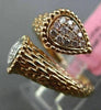 LARGE .27CT WHITE & PINK DIAMOND 18K WHITE & ROSE GOLD CRISS CROSS HAMMERED RING