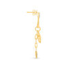 .35CT DIAMOND 14KT YELLOW GOLD 3D SAFETY PIN STAR & PAVE HEART LINK FUN EARRINGS