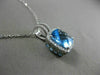 ESTATE 3.08CT DIAMOND & BLUE TOPAZ 14KT WHITE GOLD SQUARE HALO FLOATING PENDANT