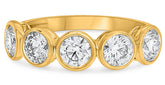 1.75CT DIAMOND 14KT YELLOW GOLD 3D ROUND 5 STONE SEMI ETERNITY ANNIVERSARY RING