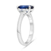 LARGE 2.58CT DIAMOND & AAA SAPPHIRE PLATINUM EMERALD CUT CLASSIC ENGAGEMENT RING