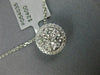 ESTATE LARGE .68CT DIAMOND 18KT WHITE GOLD CLASSIC ROUND CLUSTER HALO PENDANT