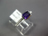 ESTATE .70CT DIAMOND & AAA AMETHYST 14KT WHITE GOLD EMERALD CUT BEZEL FUN RING