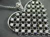 ANTIQUE EXTRA LARGE 1..50CT DIAMOND 14KT WHITE GOLD FLOATING HEART PENDANT #844
