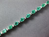 4.17CT DIAMOND & AAA EMERALD 18K WHITE GOLD CLASSIC OVAL & ROUND TENNIS BRACELET