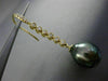 ESTATE LARGE .36CT DIAMOND 18KT YELLOW GOLD AAA TAHITIAN PEARL HANGING EARRINGS