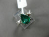 ESTATE WIDE 1.40CT ROUND DIAMOND & AAA EMERALD 14K WHITE GOLD 3D ENGAGEMENT RING