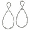 ESTATE LARGE .95CT DIAMOND 18KT WHITE GOLD 3D TEAR DROP OPEN FILIGREE EARRINGS