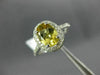 1.41CT DIAMOND & AAA YELLOW TOPAZ 14KT WHITE GOLD 3D OVAL HALO ENGAGEMENT RING