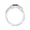 LARGE 1.89CT DIAMOND & AAA SAPPHIRE 18KT WHITE GOLD MULTI SHAPE 3 STONE FUN RING