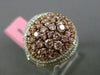 ESTATE LARGE 2.29CT PINK & WHITE DIAMOND 18KT 2 TONE GOLD MULTI SHAPE OVAL RING