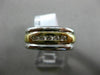 ESTATE WIDE .22CT DIAMOND 14KT WHITE & YELLOW GOLD CLASSIC FIVE STONE MENS RING