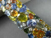 ESTATE MASSIVE 68.77CT DIAMOND & MULTI COLOR SAPPHIRE 18K WHITE GOLD 3D BRACELET