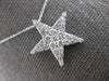 ESTATE .60CT DIAMOND 14K WHITE GOLD 3D CLASSIC 3 ROW STAR FLOATING PENDANT #2784