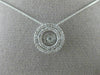 ESTATE .25CT DANCING DIAMOND 14K WHITE GOLD CLUSTER DOUBLE HALO FLOATING PENDANT