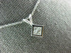 ESTATE .53CT DIAMOND 14KT WHITE GOLD 3D PRINCESS SOLITAIRE PENDANT #312