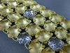 ESTATE MASSIVE 2.44CT DIAMOND 18KT 2 TONE GOLD MULTI ROW PAVE MATTE FUN BRACELET