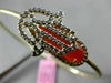 ESTATE .68CT CHOCOLATE FANCY DIAMOND & AAA AGATE 14K YELLOW GOLD BANGLE BRACELET