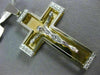 ESTATE EXTRA LARGE .35CT DIAMOND 14K WHITE & YELLOW GOLD 3D CROSS PENDANT #12474