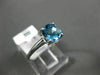 ESTATE 1.20CT AAA BLUE TOPAZ 14KT WHITE GOLD 3D SQUARE SOLITAIRE PROMISE RING