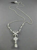 ESTATE 1.12CT DIAMOND 18KT WHITE GOLD 3D BUTTERFLY BY THE YARD FLOATING NECKLACE