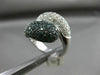 ESTATE WIDE 2.30CT WHITE & BLUE DIAMOND 14KT WHITE GOLD 3D CRISS CROSS LOVE RING