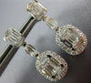 2.11CT DIAMOND 18KT WHITE GOLD 3D ROUND & BAGUETTE OVAL SQUARE HANGING EARRINGS