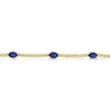 4.0CT DIAMOND AAA SAPPHIRE 14K YELLOW GOLD OVAL & ROUND ETERNITY TENNIS BRACELET