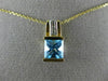 ESTATE 1.46CT DIAMOND & AAA BLUE TOPAZ 14KT 2 TONE GOLD ROUND & PRINCESS PENDANT