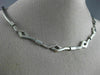 ANTIQUE 1CT DIAMOND 14K WHITE GOLD 3D CLASSIC LINK ITALIAN NECKLACE #15797